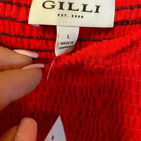 Red Ruffle Shorts Romper, New by Gilli, large - Picture 6 of 8